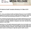 Media Release | HOT NORTH Katherine Health Translation Workshop 14-15 March 2019
