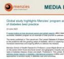 MEDIA RELEASE | Global study highlights Menzies program as a leading example of diabetes best practice