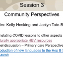 Hep B Colloquium  Session 3, Community Perspectives