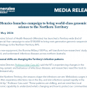 MEDIA RELEASE | Menzies launches campaign to bring world class genomic science to the NT