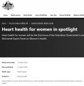 Heart health for women in spotlight | Australian Government�s new Ministerial Expert Panel on Women�s Health