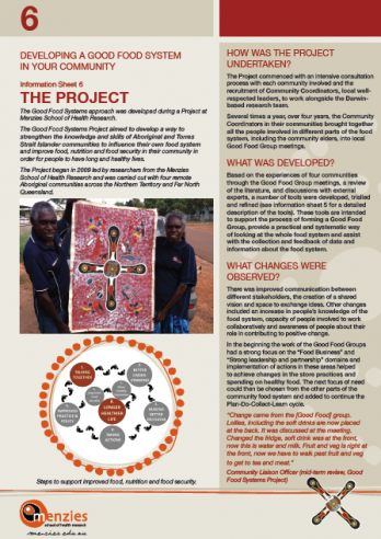 Good Food Systems information sheets