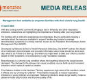 MEDIA RELEASE | Management tool available to empower families with their childs lung health