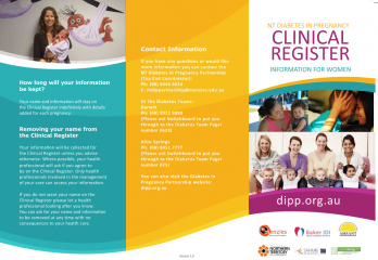 NT Diabetes in Pregnancy | Clinical Register Brochure