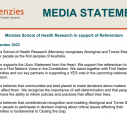 MEDIA STATEMENT | Menzies School of Health Research in support of Referendum