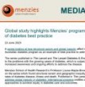 MEDIA RELEASE | Global study highlights Menzies’ program as a leading example of diabetes best practice