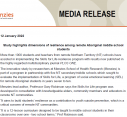 Study highlights dimensions of resilience among remote Aboriginal middle school students