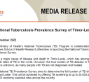 MEDIA RELEASE | National Tuberculosis Prevalence Survey of Timor-Leste