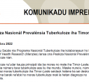 KOMUNIKADU IMPRENSA | Peskiza Nasionál Prevalénsia Tuberkuloze iha Timor-Leste