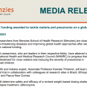 MEDIA RELEASE | NHMRC funding awarded to tackle malaria and pneumonia on a global scale