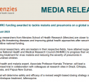 MEDIA RELEASE | NHMRC funding awarded to tackle malaria and pneumonia on a global scale