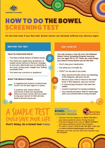 National Indigenous Bowel Screening test instruction brochure