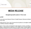Strengthening health systems in Timor-Leste