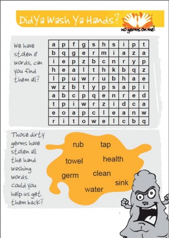 Hand washing word game 1